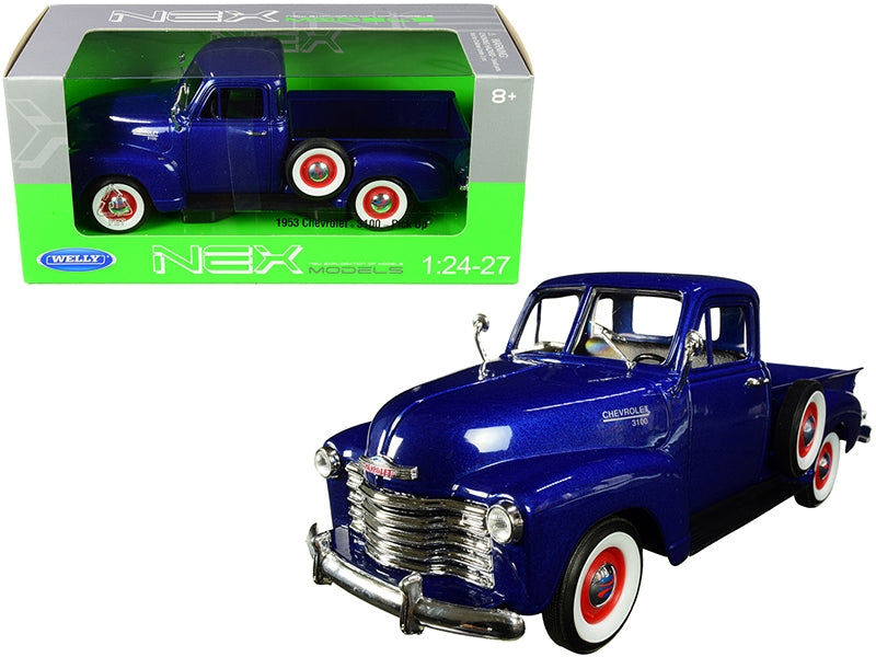 1953 Chevrolet 3100 Pickup Truck Blue 1/24-1/27 Diecast Model Car by Welly Welly